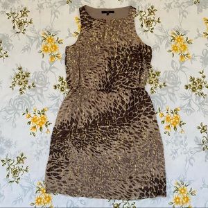 Tibi Silk Size 2 Sleeveless Metallic Animal Print Dress
